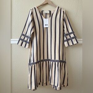 NEW 100% Cotton Summery Copenhagen Striped Nautical Octavie Dress Size Medium